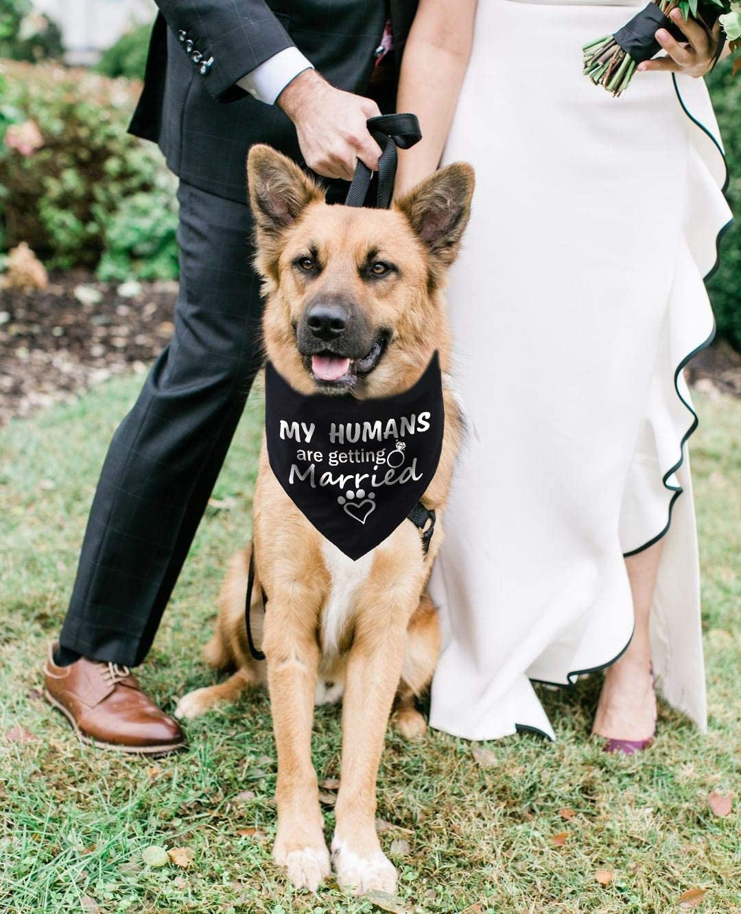 Pawskido My Humans Are Getting Married Dog Bandana, Dog Wedding Bandana,Reversible Triangle Bibs Pet Scarf Animals & Pet Supplies > Pet Supplies > Dog Supplies > Dog Apparel Pawskido