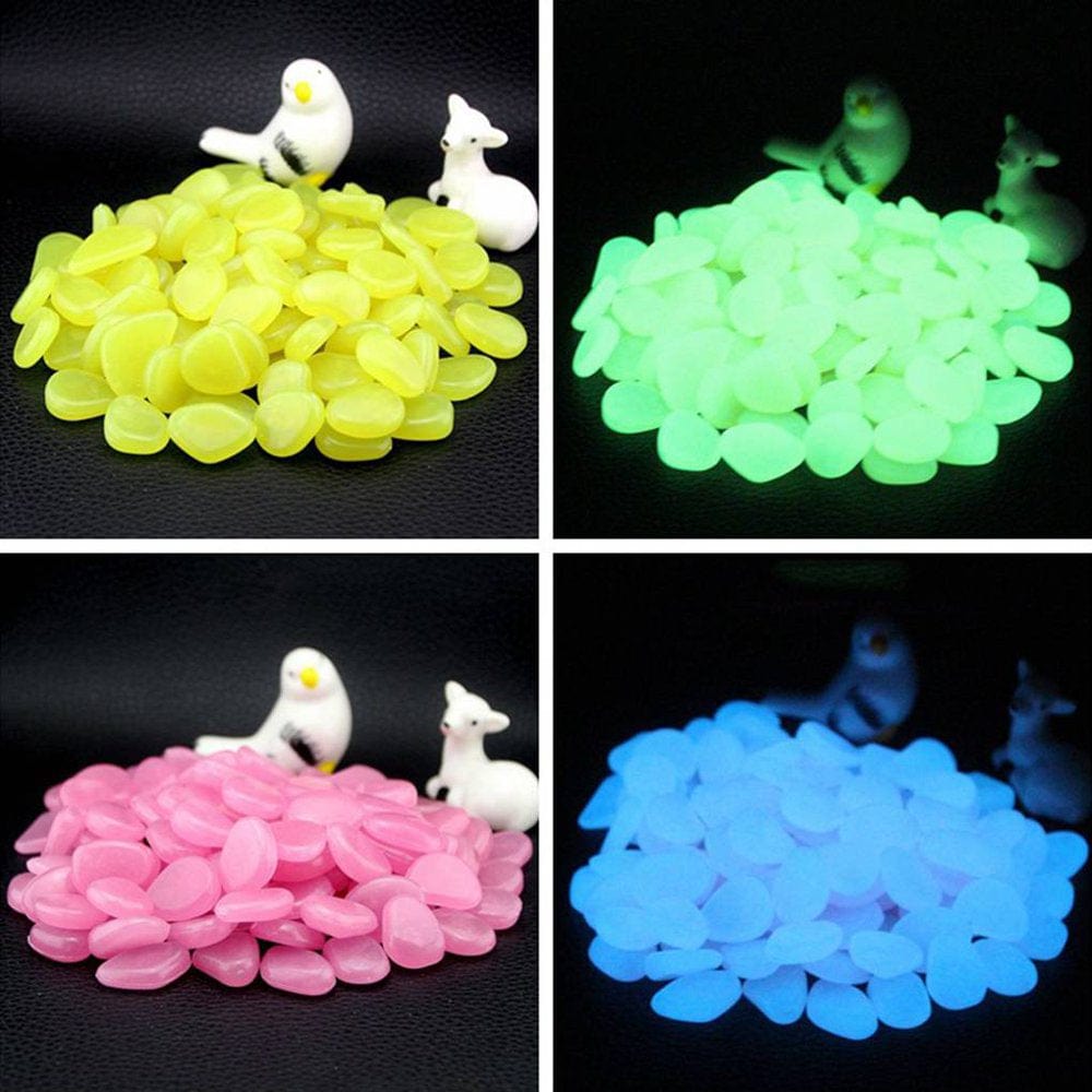 1111Fourone 100Pcs Fish Tank Fluorescent Pebble Garden Parterre Decor Glow Stone Aquarium Ornament Marbles Rocks Animals & Pet Supplies > Pet Supplies > Fish Supplies > Aquarium Decor 1111Fourone 100PCS White