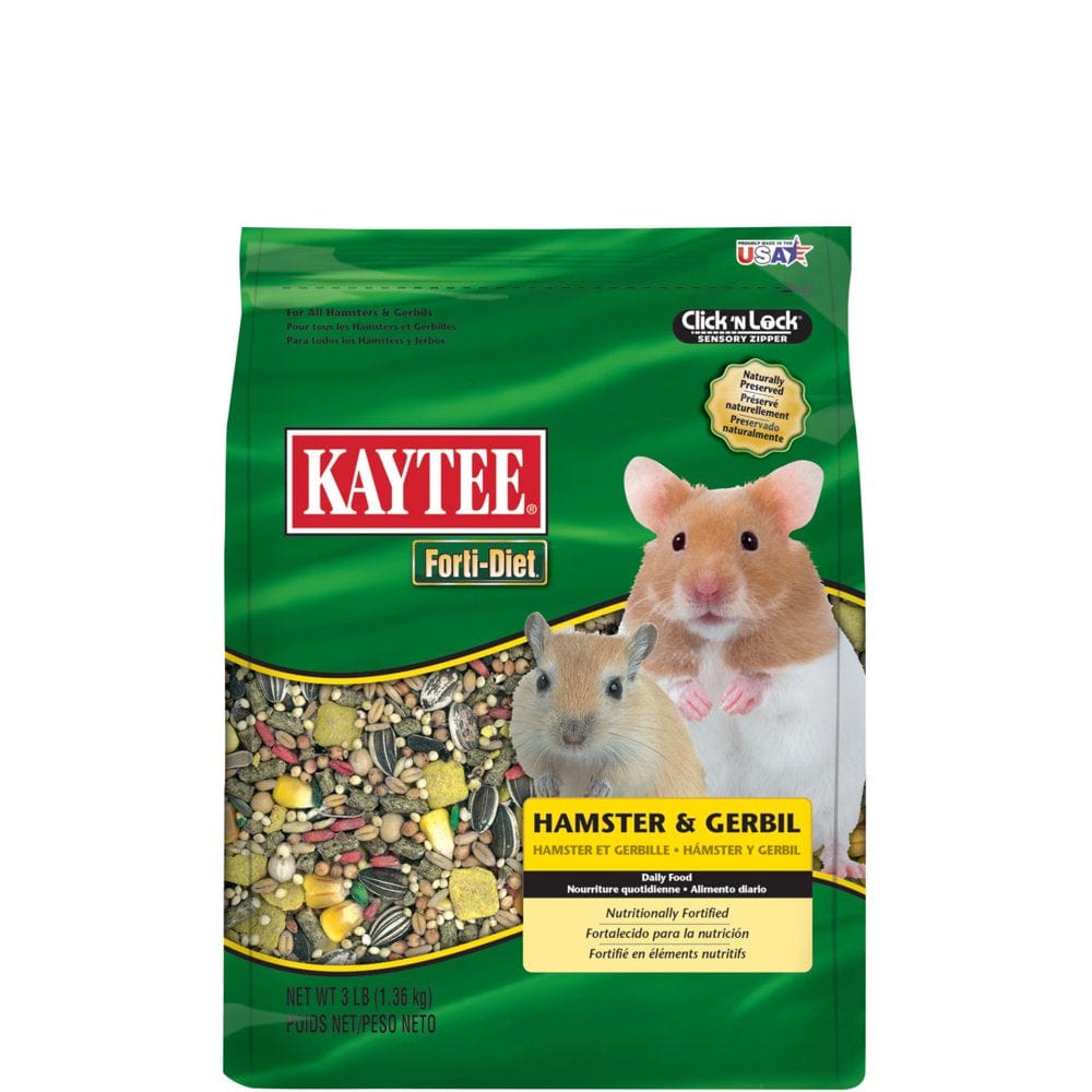 12 Lb (4 X 3 Lb) Kaytee Hamster and Gerbil Food Fortified with Vitamins and Minerals for a Daily Diet Animals & Pet Supplies > Pet Supplies > Small Animal Supplies > Small Animal Food Kaytee 3 lbs