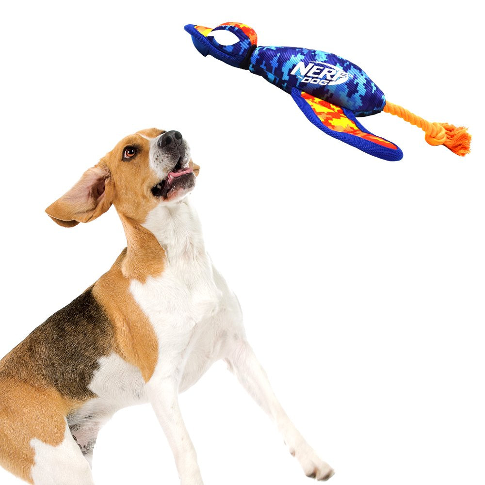 Nerf Dog Nylon Digital Camo Crinkle Wing Duck Launching Fetch Dog Toy, Orange/Blue, 16.5" Animals & Pet Supplies > Pet Supplies > Dog Supplies > Dog Toys Gramercy Products