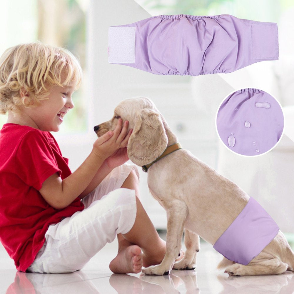 WANYNG Dog Diapers for Male Dogs 1 PC Washable Super Absorbent Puppy Belly Bands Reusable Pet Nappies Comfortable Wraps Doggy Sanitary Pants for Small Medium Large Dogs Animals & Pet Supplies > Pet Supplies > Dog Supplies > Dog Diaper Pads & Liners WANYNG XS Purple