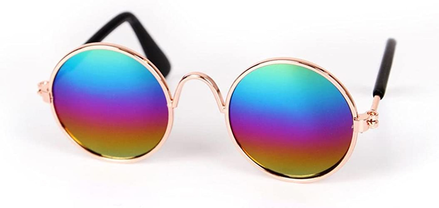 Wakeu Classic Retro Circular Metal Sunglasses for Cats or Small Dogs Animals & Pet Supplies > Pet Supplies > Dog Supplies > Dog Apparel Wakeu Pet Supplies Multicolor