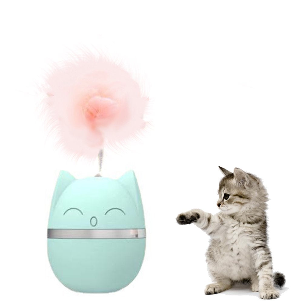 Feelers Cat Toy Tumbler, Feather Cat Toy for Cat Kitten Indoor Exercise, Cat Interactive Ball Toys, Pink,1 PCS Animals & Pet Supplies > Pet Supplies > Cat Supplies > Cat Toys Feelers Blue-green