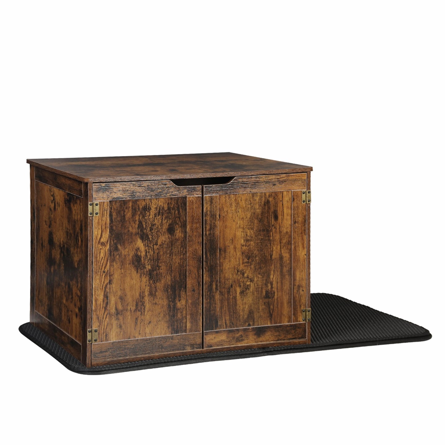 Bingopaw Wooden Cat Litter Box Enclosure Furniture with Two Door, Litter Mat Animals & Pet Supplies > Pet Supplies > Cat Supplies > Cat Furniture BingoPaw