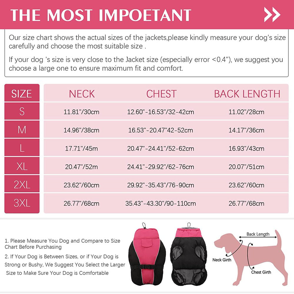 PUMYPOREITY Winter Warm Dog Coat Windproof Cozy Dog Jacket Cold Weather Thick Fleece Vest Water Repellent Apparel with Harness/Leash Hole & Reflective for Outdoor Small Medium Large Dogs Animals & Pet Supplies > Pet Supplies > Dog Supplies > Dog Apparel PUMYPOREITY