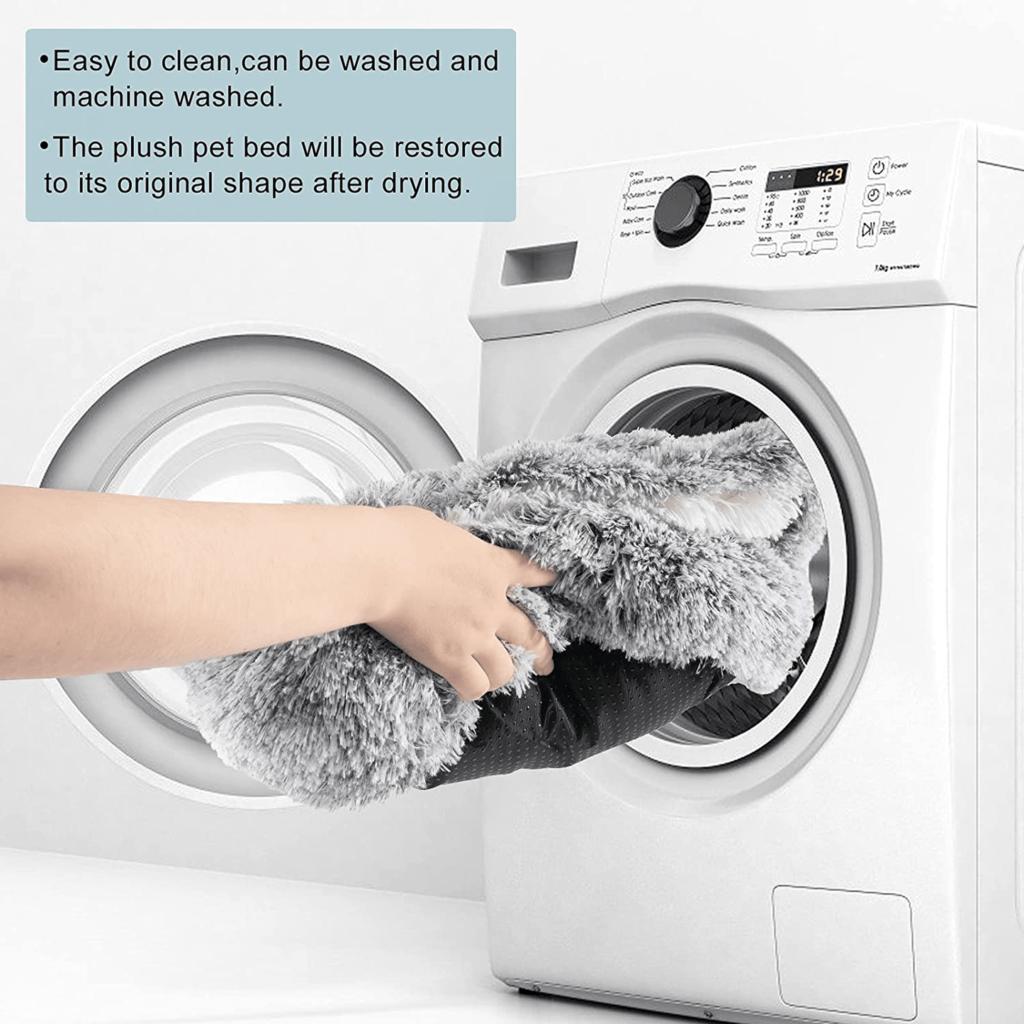 15.7" D X 8.3" H Grey Cave Ultrasoft Plush Cat Bed with Large Hood, round Burrowing Comfortable Self Warming Cozy Sleeping Cat Bed with Waterproof and Antislip Bottom for Kitten Puppy Small Pets Animals & Pet Supplies > Pet Supplies > Cat Supplies > Cat Beds Beeplove