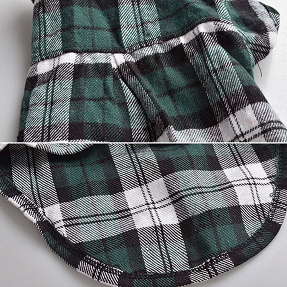 Walbest Cute Dog Shirt, Pet Plaid Clothes Shirt Cat T-Shirt, Breathable T-Shirt Top Apparel for Small Medium Large Dogs Cats, Puppy Soft Adorable Casual Cozy Christmas Costume Animals & Pet Supplies > Pet Supplies > Cat Supplies > Cat Apparel Walbest