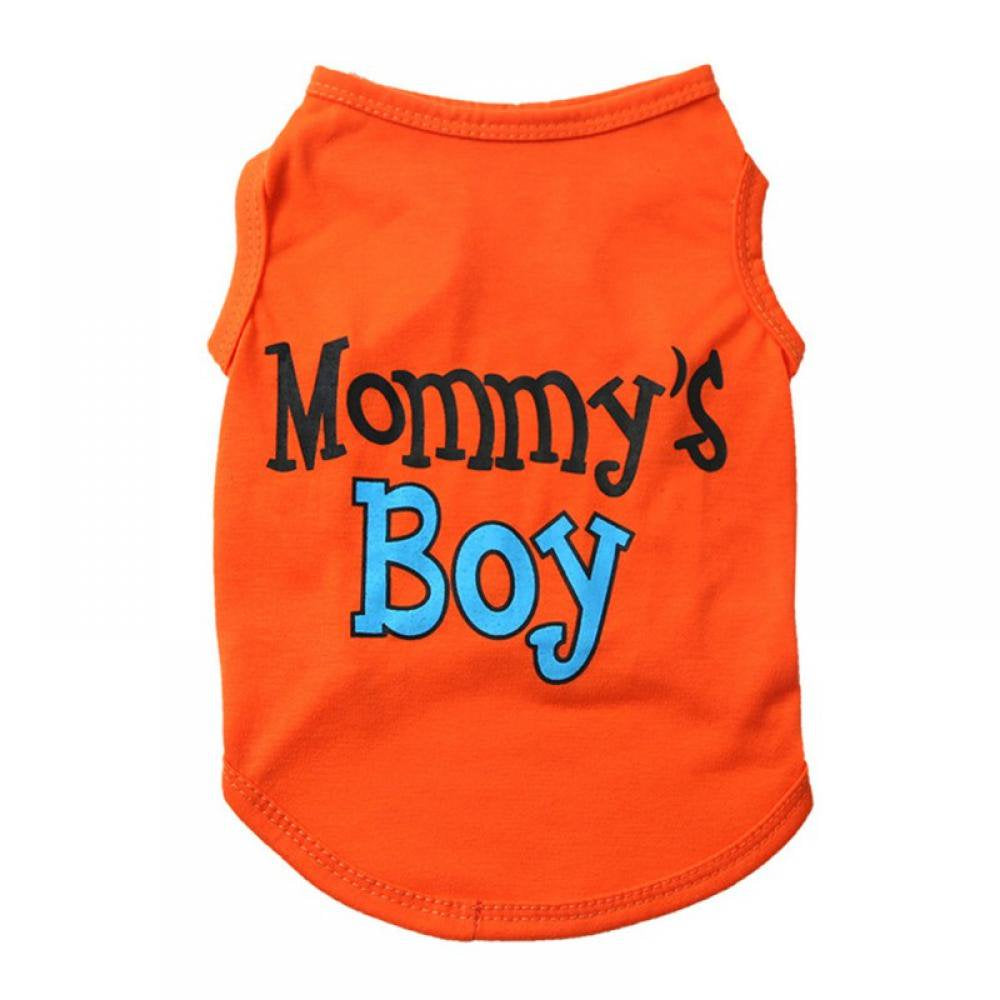 Pet Dog Clothes XS Dog Clothes Pet Clothes for Small Dogs Tee Shirts Mommy'S Boy Puppy Costumes XS-L Animals & Pet Supplies > Pet Supplies > Dog Supplies > Dog Apparel Sunmark XS Orange