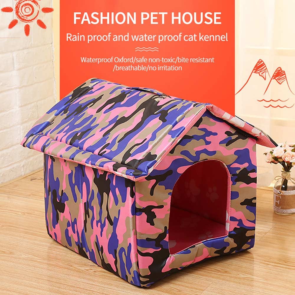 16 Inch Dog House Medium Small Waterproof Ventilate Pet House Plastic Puppy Shed Outdoor & Indoor Animals & Pet Supplies > Pet Supplies > Dog Supplies > Dog Houses Lemonbest Camouflage Red