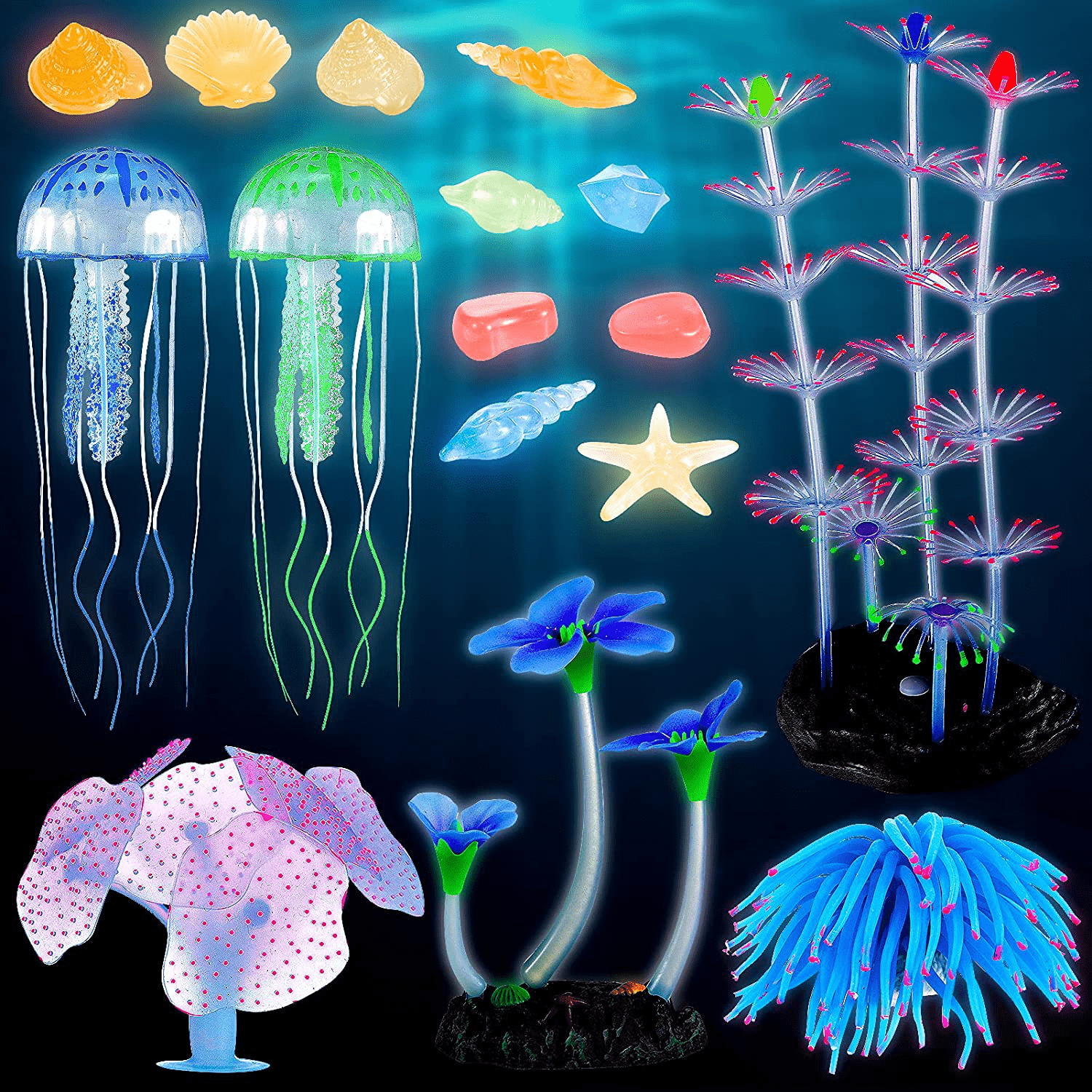 6pcs Colorful Jellyfish Decoration With Luminous Effect Aquarium Decoration  Add Realistic Silicone Floating Decoration Fish Tank Landscape Decoration