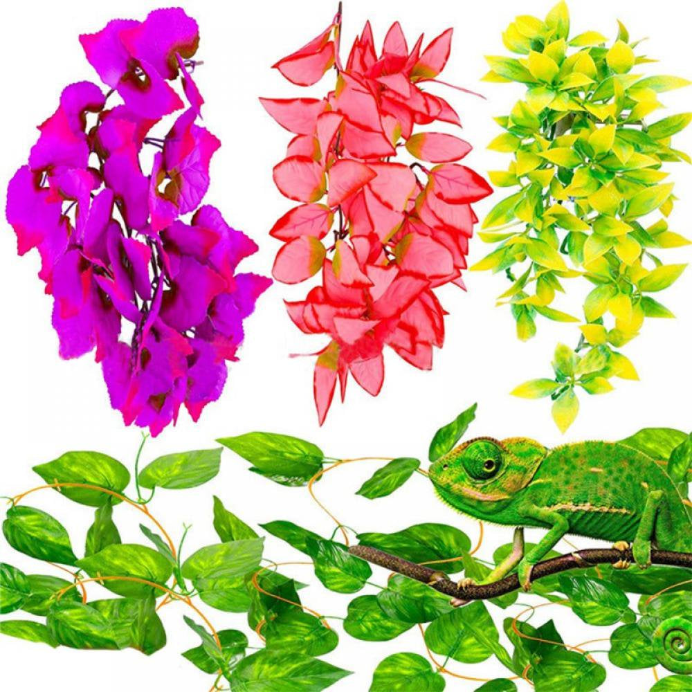 Forzero Reptile Plants Amphibian Hanging Plants for Lizards Geckos Bearded Dragons Snake Hermit Crab Tank Pets Habitat Decorations Animals & Pet Supplies > Pet Supplies > Small Animal Supplies > Small Animal Habitat Accessories Forzero Style 01