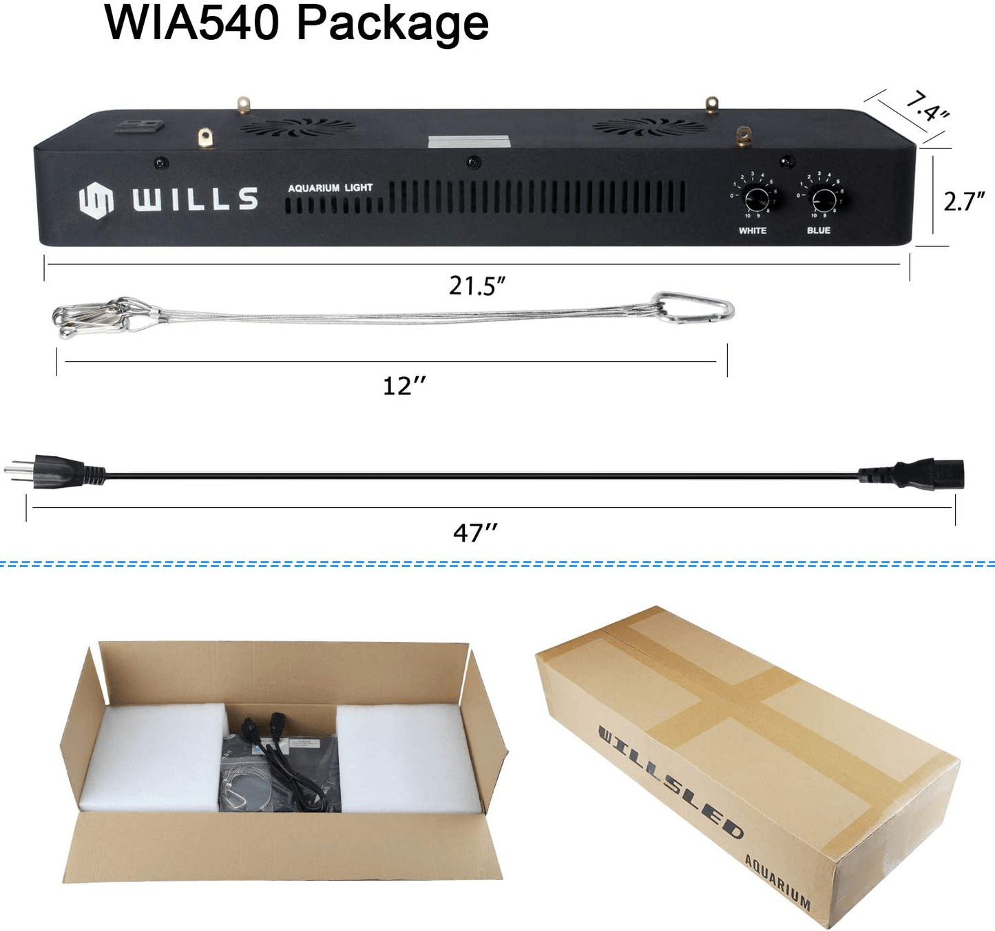 165W Aquarium Lights, WILLS Dimmable Full Spectrum Planted Aquarium Led Lights for Freshwater and Saltwater Coral Reef Fish Tank Animals & Pet Supplies > Pet Supplies > Fish Supplies > Aquarium Lighting WILLS