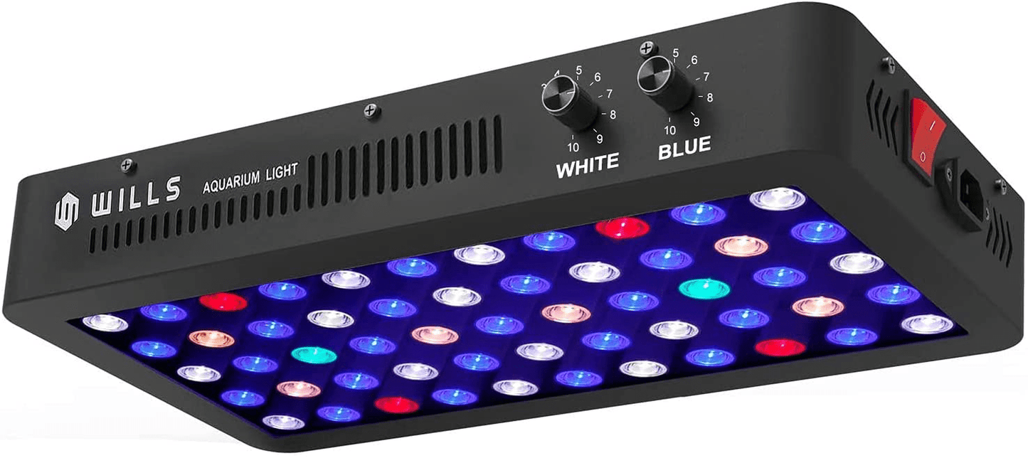 165W Aquarium Lights, WILLS Dimmable Full Spectrum Planted Aquarium Led Lights for Freshwater and Saltwater Coral Reef Fish Tank Animals & Pet Supplies > Pet Supplies > Fish Supplies > Aquarium Lighting WILLS 15.7"*8.3"*2.4"  