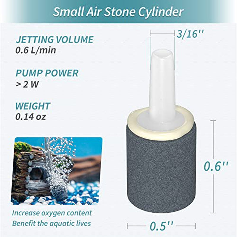 Pawfly Aquarium 0.6 Inch Air Stone Cylinder Bubble Diffuser Release Tool for Nano Air Pumps Small Buckets and Fish Tanks, 12 Pack Animals & Pet Supplies > Pet Supplies > Fish Supplies > Aquarium Air Stones & Diffusers Pawfly