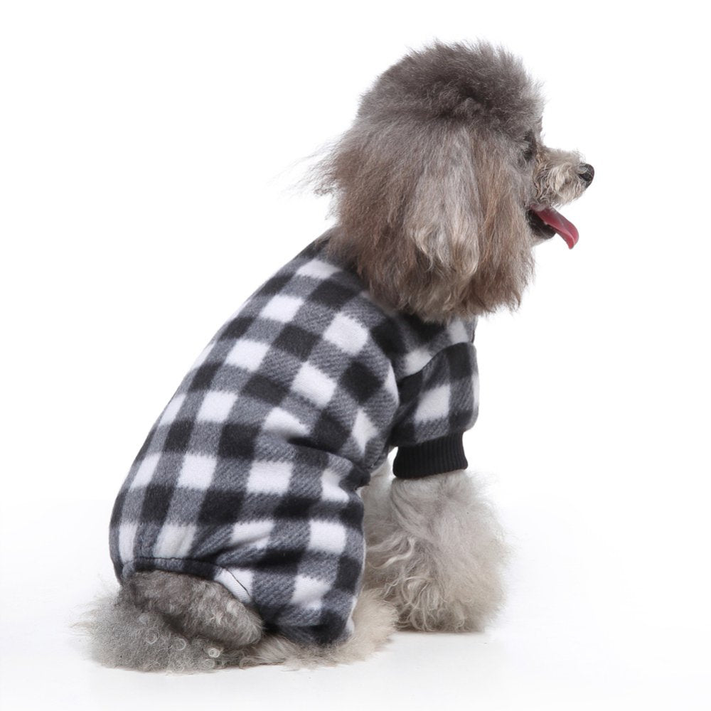Deepwonder Pet Pajamas for Dogs Red Plaid Sweaters Soft Clothes Puppy Apparel for Small Medium Dogs Animals & Pet Supplies > Pet Supplies > Dog Supplies > Dog Apparel Deepwonder XL Black