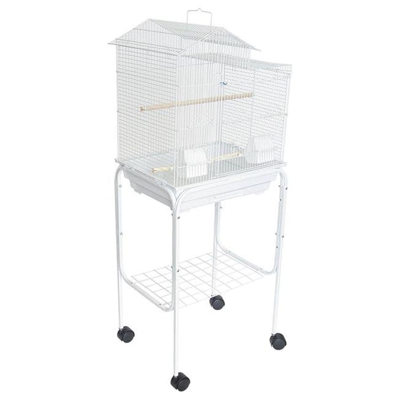 1704-4724WHT Bar Spacing Shell Top Bird Cage with Stand, White Animals & Pet Supplies > Pet Supplies > Bird Supplies > Bird Cages & Stands Peticare