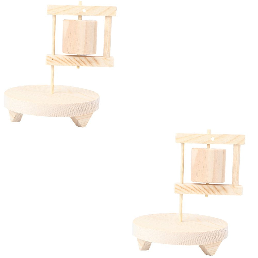 NUOLUX Bird Parrot Stand Toys Wood Perch Interactive Toy Chewing Ladder Educational Stands Playground Playstand Cage Swing Animals & Pet Supplies > Pet Supplies > Bird Supplies > Bird Ladders & Perches NUOLUX