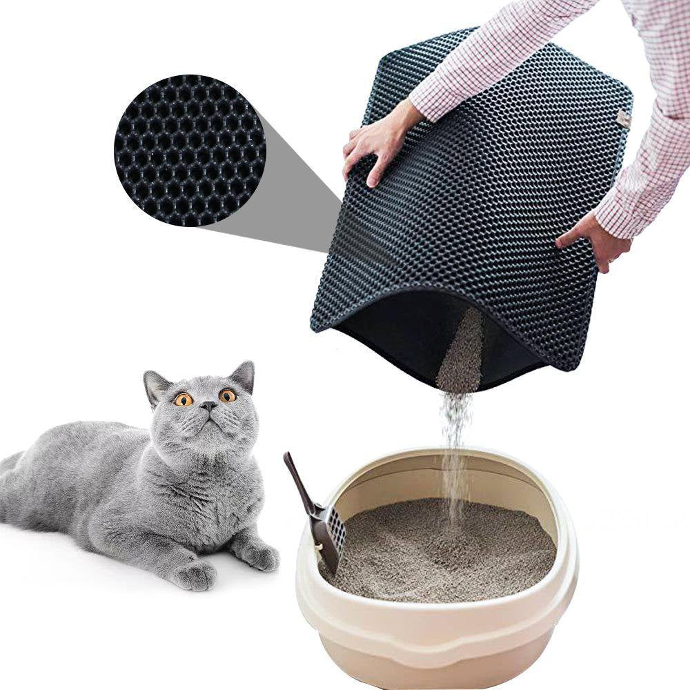 DEFNES Premium Cat Litter Mat, Cat Litter Box Mat Scatter Control, Waterproof Double Layer Honeycomb Design, Easy Clean Washable EVA Material, Great for Kittens and Kpuppies 30*30Cm/11.81*11.81'' Animals & Pet Supplies > Pet Supplies > Cat Supplies > Cat Litter Box Mats Defnes 55*75cm Brown