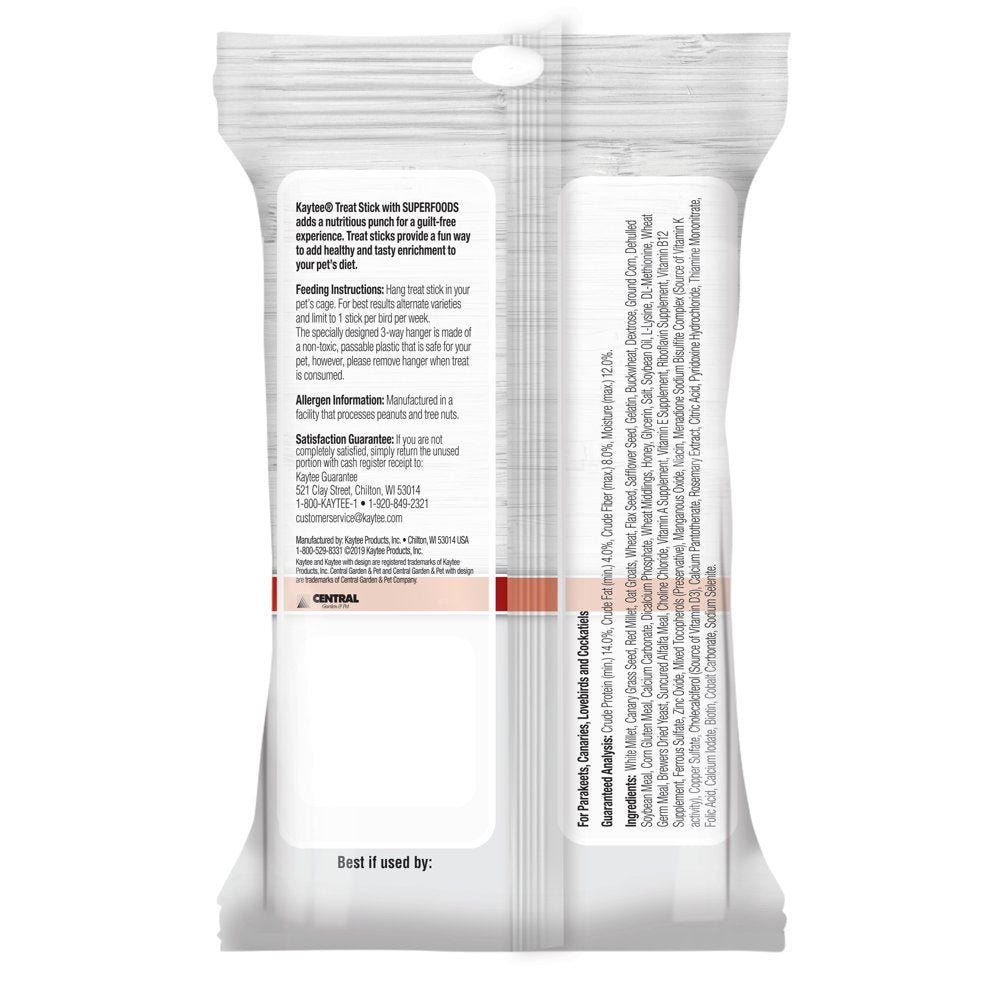 Kaytee Avian Superfood Treat Stick Flax 5.5 Ounces Animals & Pet Supplies > Pet Supplies > Bird Supplies > Bird Treats Central Garden and Pet