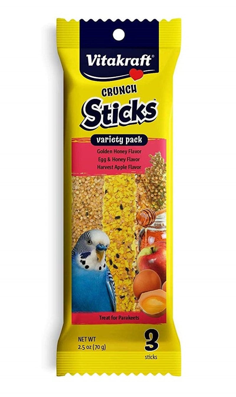 18 Count (6 X 3 Ct) Vitakraft Crunch Sticks Variety Pack Parakeet Treats  Vitakraft   