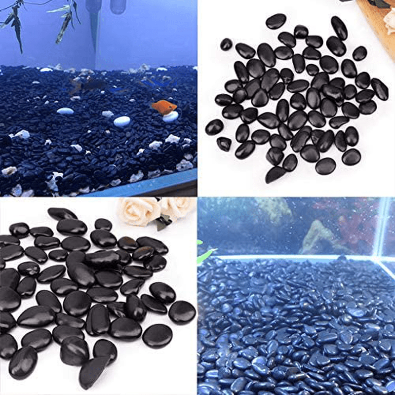 18 Pounds Black Pebbles Aquarium Gravel River Rock, Natural Polished Decorative Gravel,Garden Ornamental Pebbles Rocks,Black Decorative Stones,Black Pebbles,Polished Decor for Landscaping (Black) Animals & Pet Supplies > Pet Supplies > Fish Supplies > Aquarium Decor BLQH