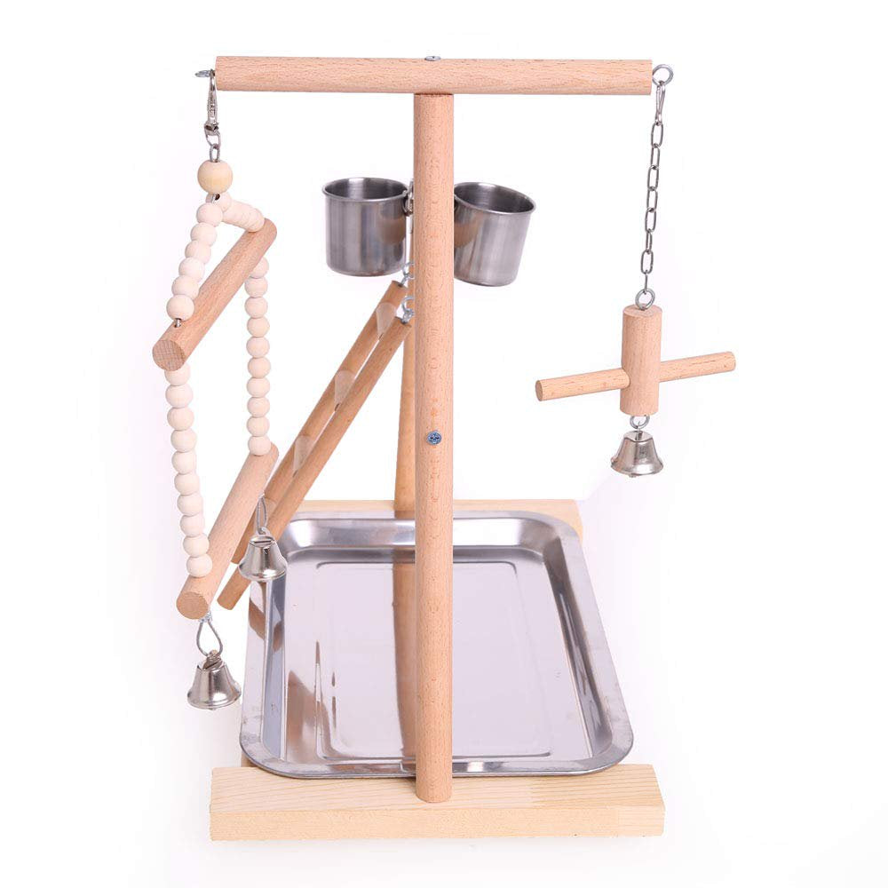 QBLEEV Bird Playground Birdcage Playstand Parrot Play Gym Parakeet Cage Decor Budgie Perch Stand with Feeder Seed Cups Ladder Hanging Swing Chew Toys Conure Macaw Cockatiel Finch Small Animals Animals & Pet Supplies > Pet Supplies > Bird Supplies > Bird Gyms & Playstands C119-455264-Bird playground birdcage