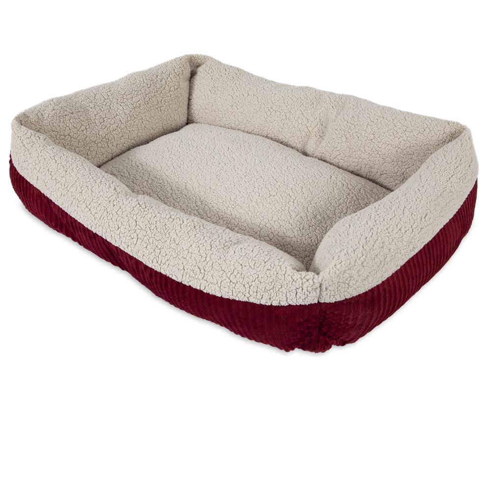 Aspen Pet Rectangular Pet Cat Bed, Red Animals & Pet Supplies > Pet Supplies > Cat Supplies > Cat Beds Doskocil Manufacturing Co Inc L