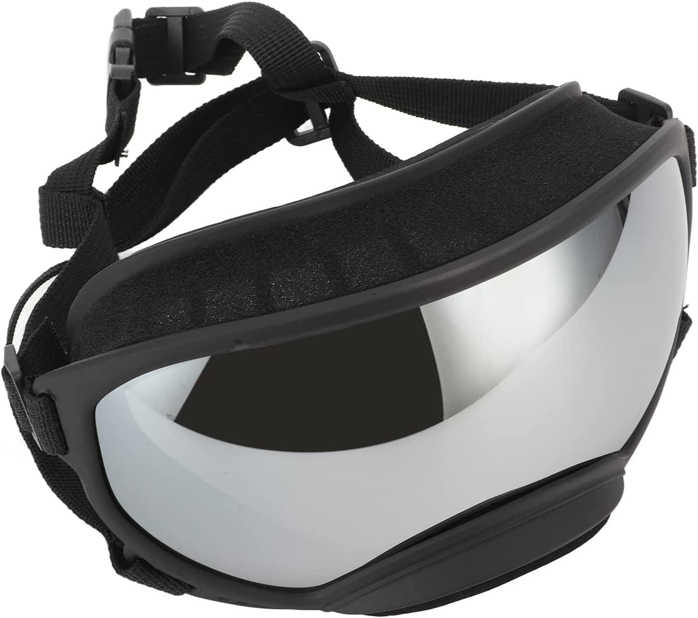 Vbestlife Dog Goggles, anti UV Strong Impact Resistance Adjustable Elastic Large Breed Dog Goggles Pet Sunglasses Animals & Pet Supplies > Pet Supplies > Dog Supplies > Dog Apparel Vbestlife Black frame silver piece