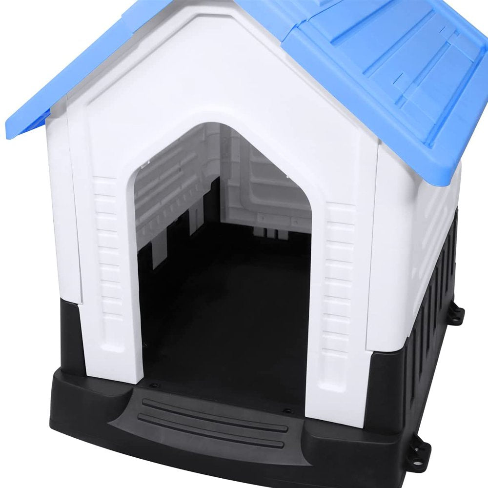 Magshion Durable Waterproof Plastic Dog Puppy House Indoor & Outdoor Pet Shelter with Elevated Floor(Blue) Animals & Pet Supplies > Pet Supplies > Dog Supplies > Dog Houses Magshion