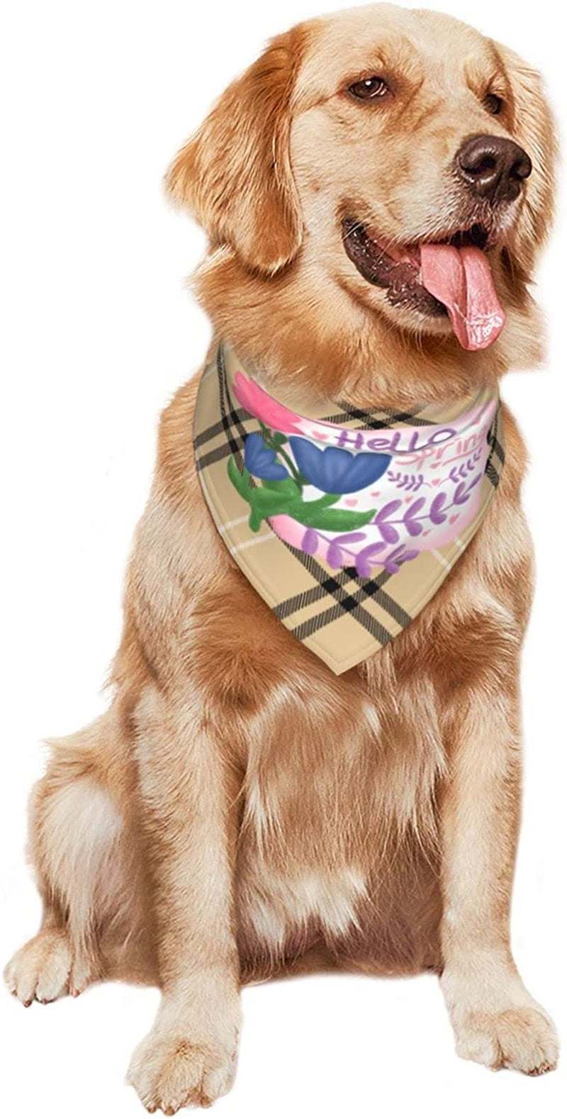Floral Labels Hello Spring Blue Pet Dog and Cat Decorative Triangle Scarf,Dog Bandana,Breathable and Stain Resistant. Animals & Pet Supplies > Pet Supplies > Dog Supplies > Dog Apparel ZALTAS