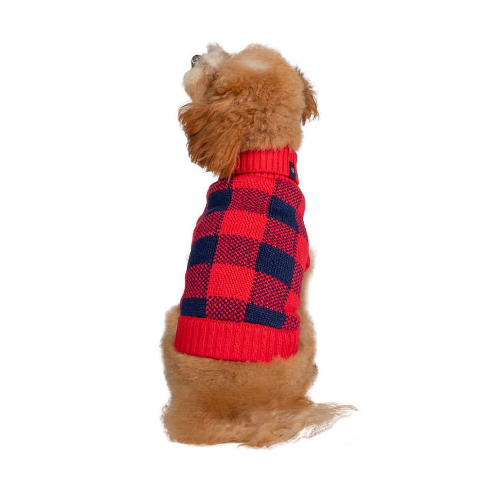 Gap Pet, Dog Clothes, Red Buffalo Plaid Pet Sweater Animals & Pet Supplies > Pet Supplies > Dog Supplies > Dog Apparel Mission Pets, Inc S
