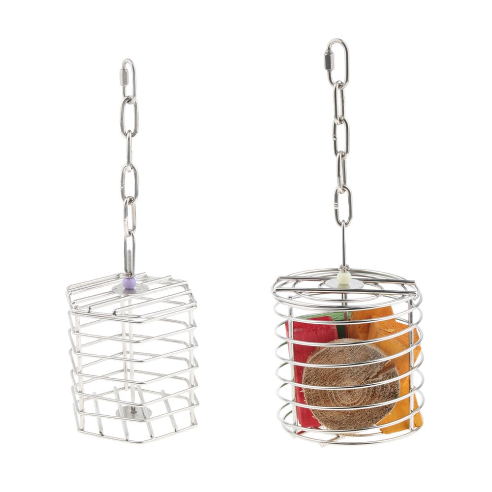 Pet Bird Parrot Squirrel Bold Stainless Steel Hanging Cage Foraging Toys Macaw Cockatoo Feeder Entertainment Toys Animals & Pet Supplies > Pet Supplies > Bird Supplies > Bird Toys Colcolo