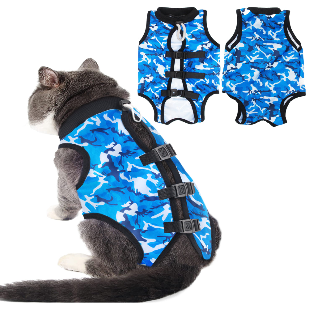 LEXVSS 2 Pieces Cat Recovery Suit, after Surgical Clothes for Abdominal Wounds & Surgery Animals & Pet Supplies > Pet Supplies > Cat Supplies > Cat Apparel LEXVSS M Camouflage