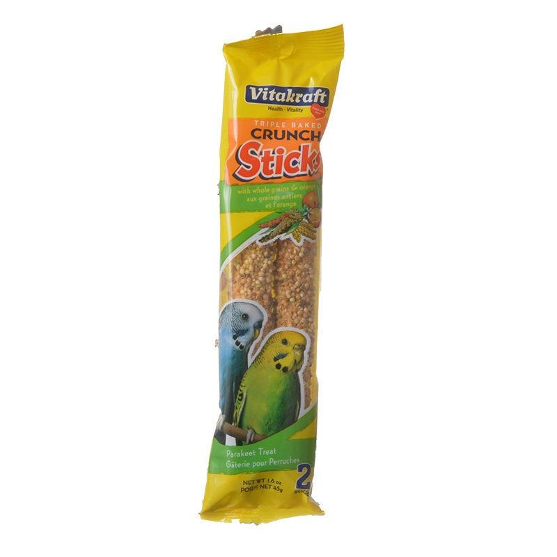 Vitakraft Crunch Sticks Parakeet Treat - Orange & Apricot Flavor 2 Count - (1.6 Oz) Pack of 4 Animals & Pet Supplies > Pet Supplies > Bird Supplies > Bird Treats Vitakraft