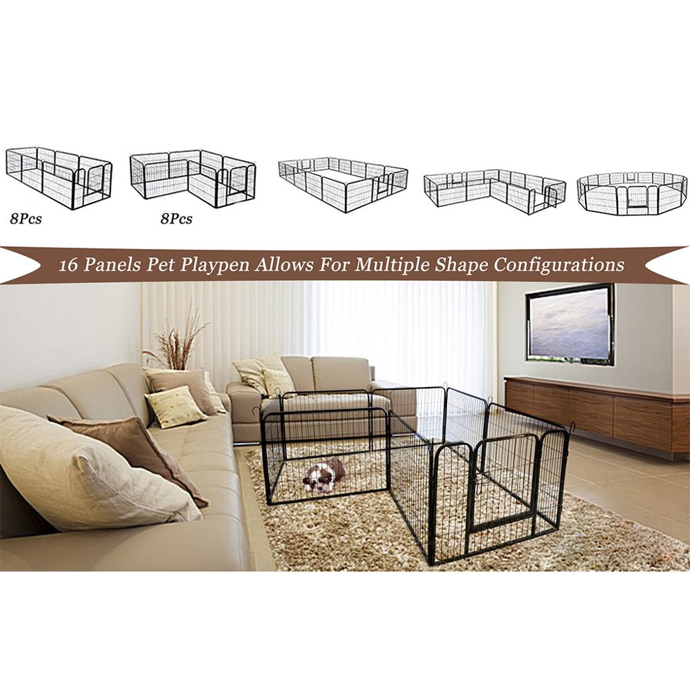 Large Indoor Metal Pet Run Playground Fence Indoor Outdoor Iron 8-Panel Playpen Pet Supply Animals & Pet Supplies > Pet Supplies > Dog Supplies > Dog Kennels & Runs Hi、FANCY