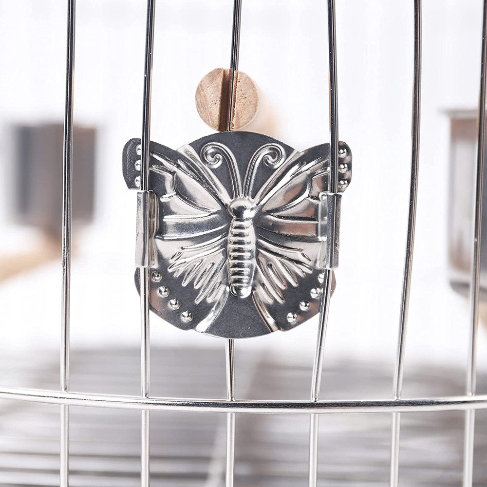 Miumaoev Large Stainless Steel Parakeet Bird Cage, 15.74 Inch Height Hanging Parrot Bird Cages with Stand for Cockatiels African Grey Quaker Parakeets Conures Pigeons Flight Perches Bird Cage Animals & Pet Supplies > Pet Supplies > Bird Supplies > Bird Cages & Stands Miumaeov