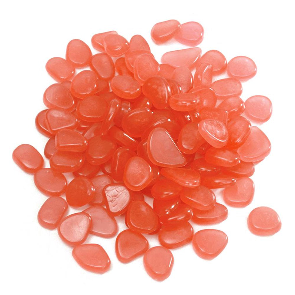 Petequip 100Pcs Fish Tank Fluorescent Pebble Garden Parterre Decor Glow Stone Aquarium Ornament Marbles Rocks Animals & Pet Supplies > Pet Supplies > Fish Supplies > Aquarium Decor PetEquip Light Orange