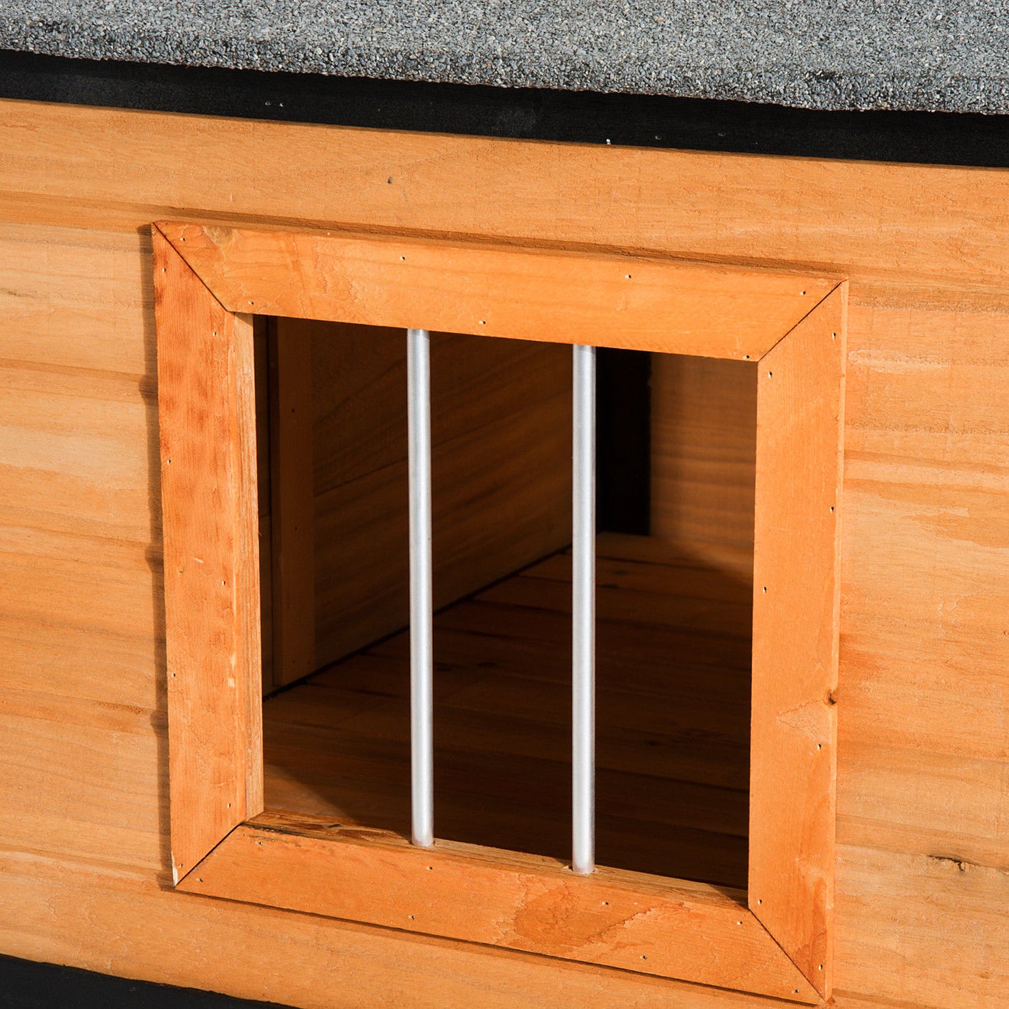 Pawhut 67" Large Wooden Cabin Style Elevated Outdoor Dog House with Porch Animals & Pet Supplies > Pet Supplies > Dog Supplies > Dog Houses Aosom LLC