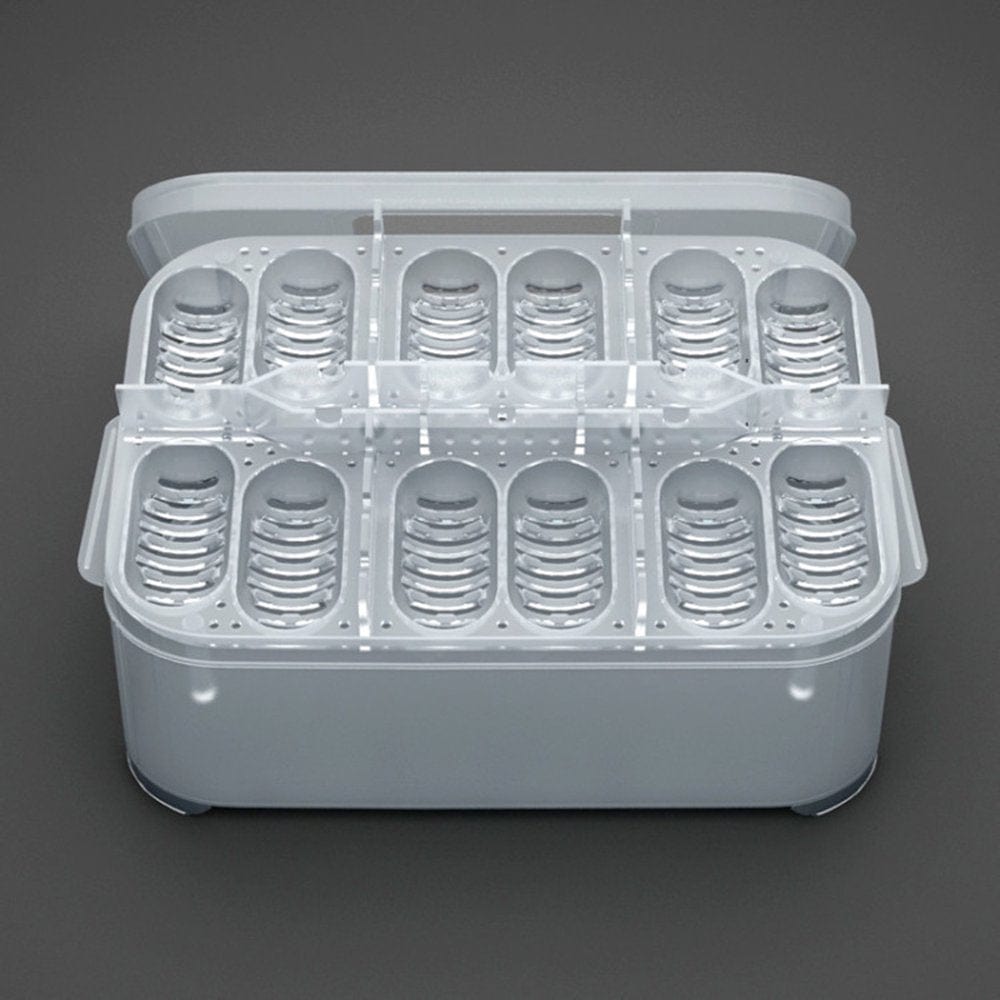 1Pcs Reptile Dedicated Incubator 12 Grids Egg Hatching Box Hatcher Tray with Transparent Amphibians Animals & Pet Supplies > Pet Supplies > Reptile & Amphibian Supplies > Reptile & Amphibian Substrates Redempion   