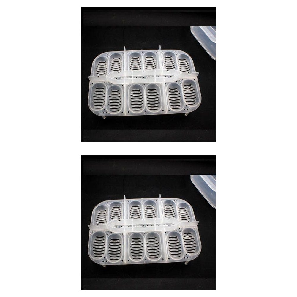 1Pcs Reptile Dedicated Incubator 12 Grids Egg Thermometer Hatching Box Hatcher Tray with Transparent Amphibians Animals & Pet Supplies > Pet Supplies > Reptile & Amphibian Supplies > Reptile & Amphibian Substrates Gratying 2PCS white transparent.