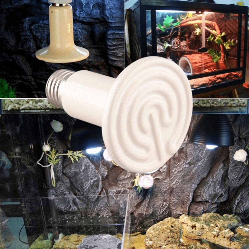 2 Pack 100W White Infrared Heat Lamp Bulbs, Ceramic Heatting Emitter Brooder Coop Pet IR Lamp Bulbs for Reptile like Snake, Tortoise so On, No Light Animals & Pet Supplies > Pet Supplies > Reptile & Amphibian Supplies > Reptile & Amphibian Habitat Heating & Lighting MaoTopCom