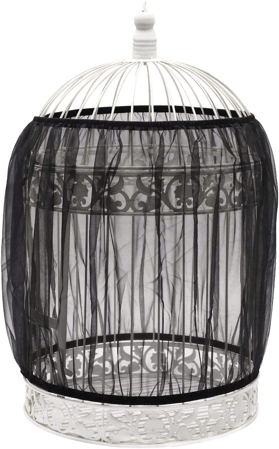 2 Pack Airy Gauze Bird Cage Seed Catcher Seeds Guard Dust-Proof Universal Birdcage Accessories Parrot Nylon Mesh Net Cover Stretchy Shell Skirt Traps Cage Basket Soft (Black + White) Animals & Pet Supplies > Pet Supplies > Bird Supplies > Bird Cage Accessories ISMARTEN