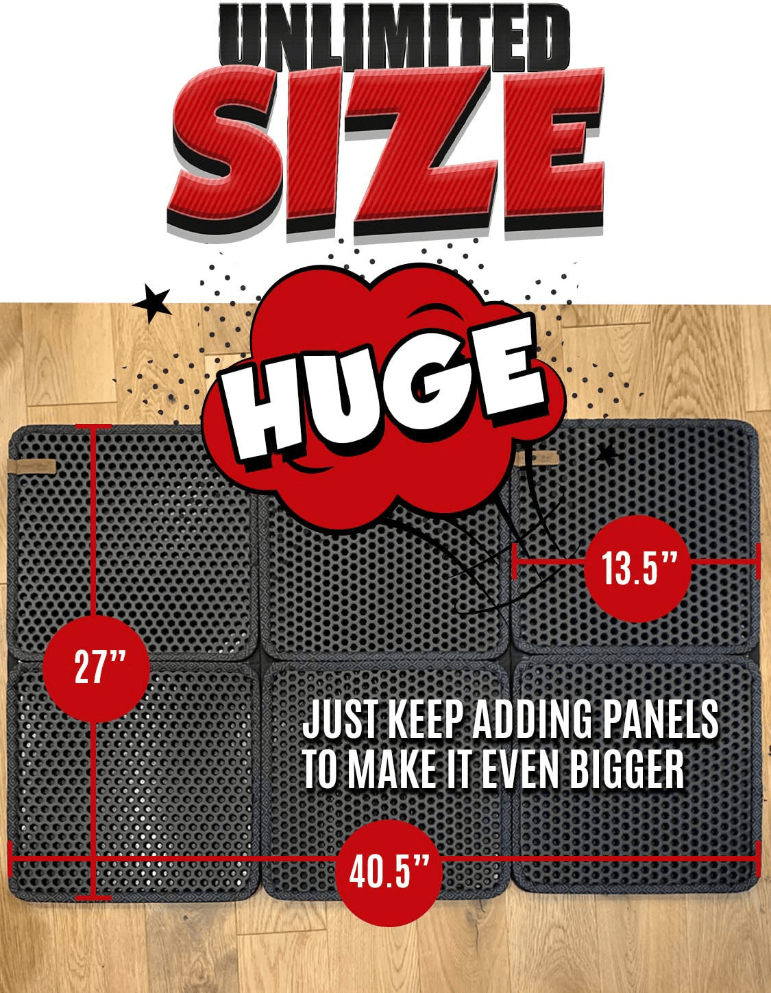 2 Pack Foldable Cat Litter Trapper (27" by 27") Mat Connects with Hook to Make Larger Mat -Double-Layer Honeycomb Waterproof Kitty Litter Mat - Large Litter Box Mat Animals & Pet Supplies > Pet Supplies > Cat Supplies > Cat Litter Box Mats Purple Pet iPrimio