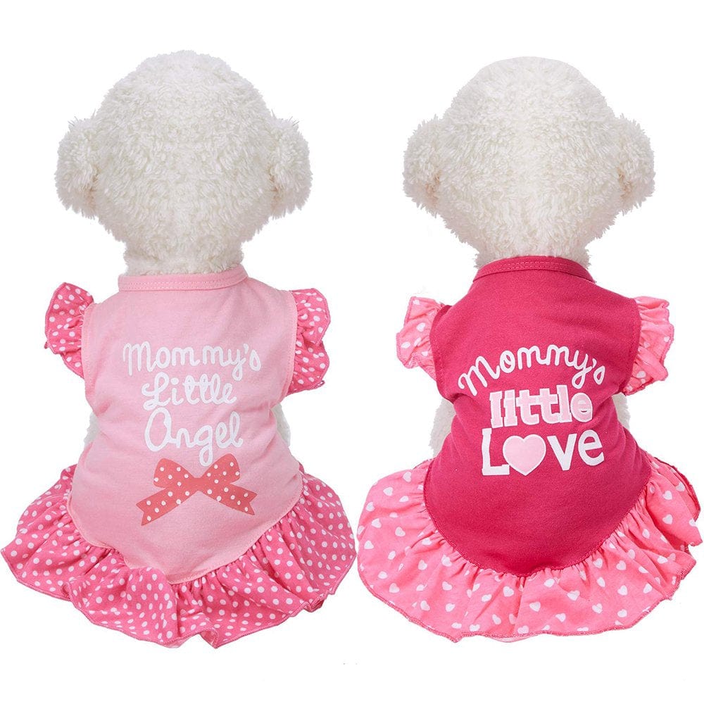 2 Pieces Dog Dresses for Small Dogs Cute Girl Female Dog Clothes Puppy –  KOL PET