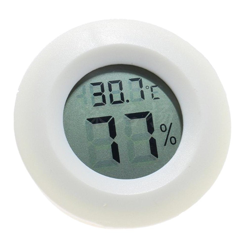Mini round Digital Humidity,Lcd Display for Reptile Tank Hygrometer Indoor Fish Amphibians Tank Habitat Box Black Animals & Pet Supplies > Pet Supplies > Reptile & Amphibian Supplies > Reptile & Amphibian Habitats FITYLE White