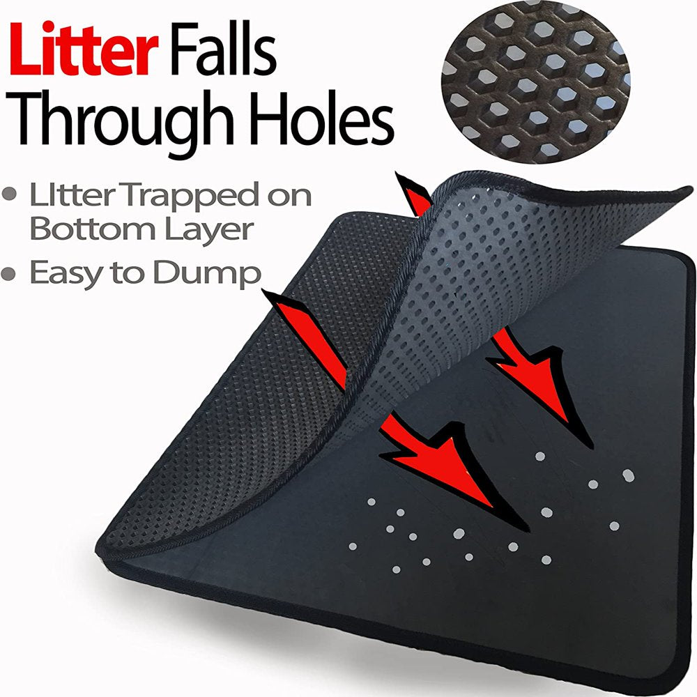 Iprimio Cat Litter Mat - Traps Litter from Paws and Box - Large (30” X 23”) - Black Animals & Pet Supplies > Pet Supplies > Cat Supplies > Cat Litter Box Mats iPrimio