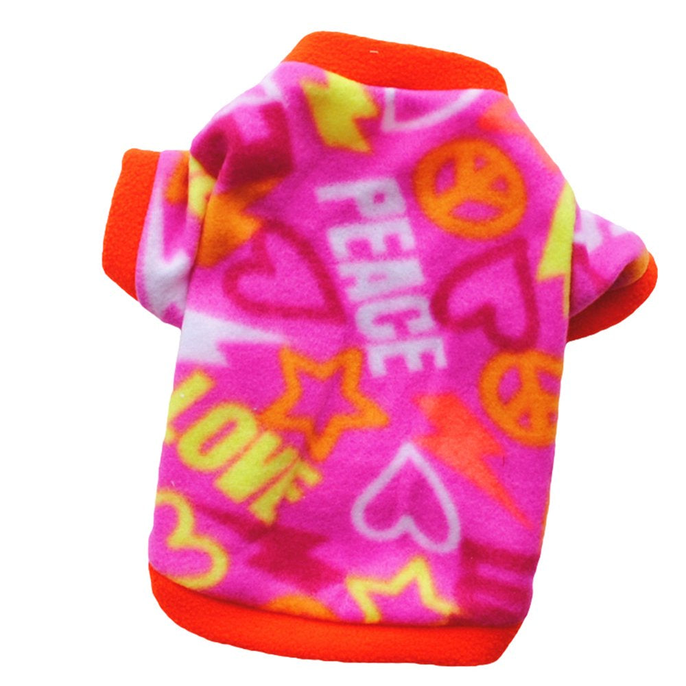 BENBOR Pet Dog Puppy Winter Soft Warm Heart Star Print Clothes Coat Costume Apparel Animals & Pet Supplies > Pet Supplies > Dog Supplies > Dog Apparel BENBOR L Orange + Rose Red
