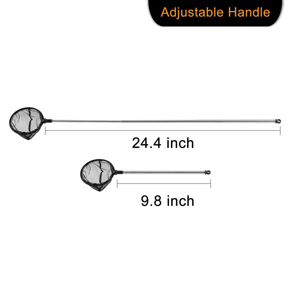 Jovivi Telescopic Aquarium Fish Net, Fine Mesh round Fish Net for Fish Tank with Extendable Long Handle Animals & Pet Supplies > Pet Supplies > Fish Supplies > Aquarium Fish Nets Jovivi