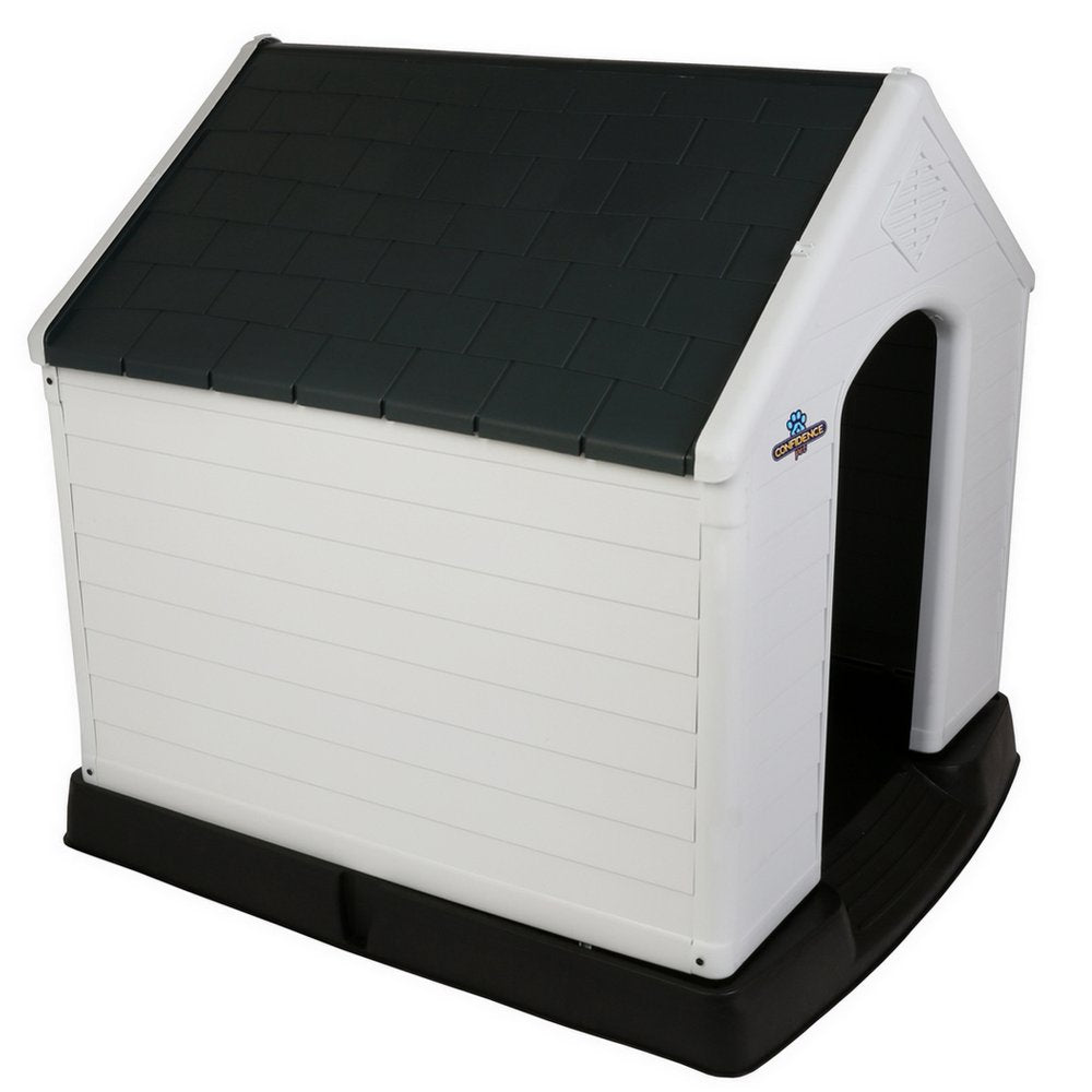 Confidence Pet Medium Waterproof Plastic Dog Kennel Outdoor House Green Animals & Pet Supplies > Pet Supplies > Dog Supplies > Dog Houses Confidence Gray