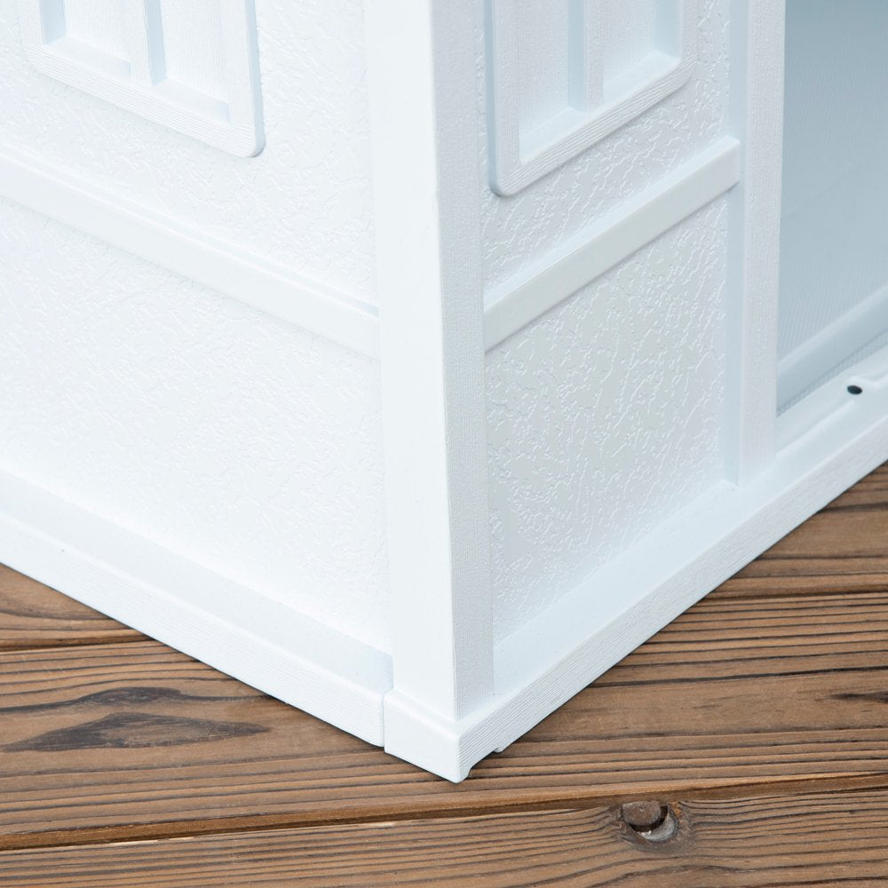 Pawhut Water-Resistant Plastic Dog House Outdoor with Door Opening, Puppy Kennel for Small to Medium Sized, Easy to Assemble, Blue Animals & Pet Supplies > Pet Supplies > Dog Supplies > Dog Houses Pawhut